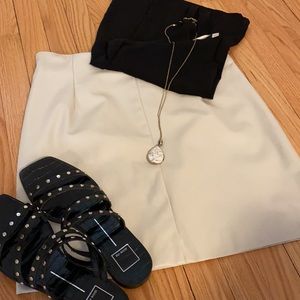 NWT H&M Tan Pleather Skirt